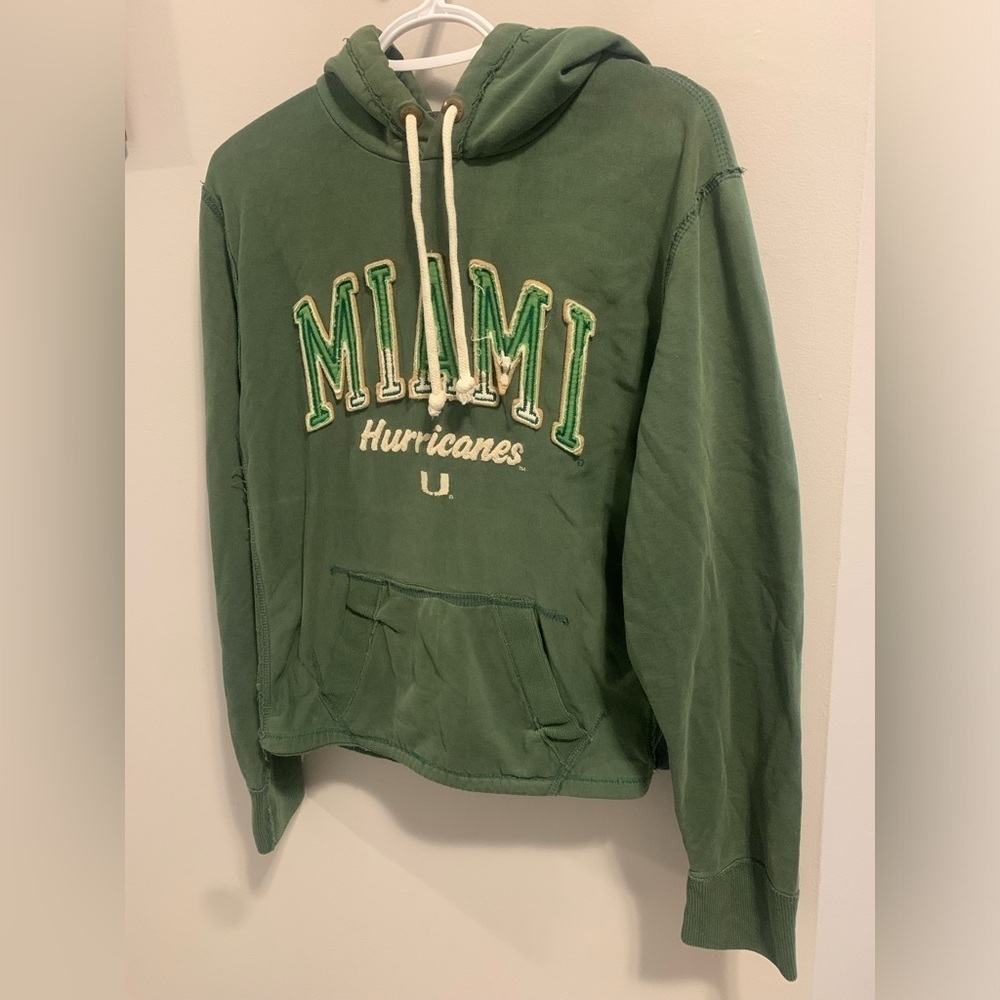 💜 Vintage 90s Campus Crew Miami Hurricanes Hoodie - Size Small - Picture 14 of 15